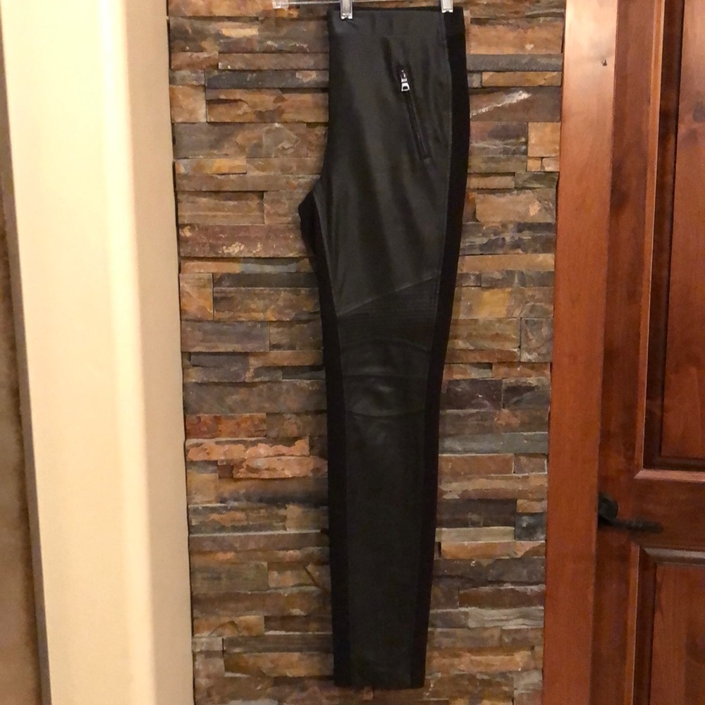 BCBG Faux Leather Motto Pants